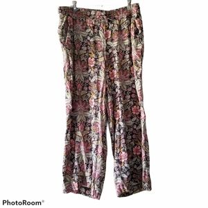Loft Paisley Floral Printed Crop Pants Pockets